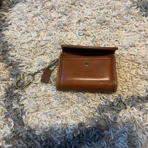 Coach Tan Leather Keychain Wallet